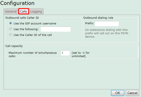 calls tab