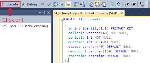 create ozmlin table