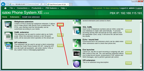 how to add a webphone extension